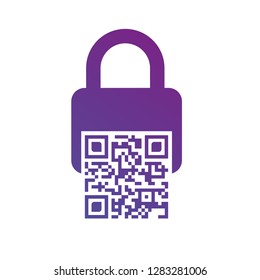 Bar code lock icon. safebox, barcode, web code for activation. vector illustration isolated on white background.