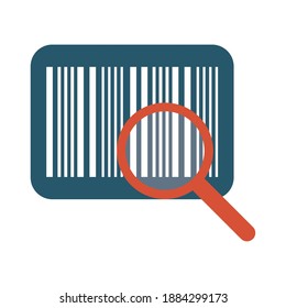 bar code with magnifying glass line and fill style icon vector illustration design