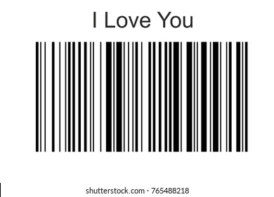 Bar code monochrome I love you sign symbol 