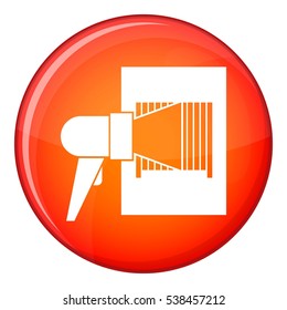 Bar code on cargo icon in red circle isolated on white background vector illustration