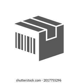 Bar code on open white box