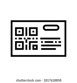 código de barras en el vector de icono de línea de la entrada de transporte. código de barras en el signo de los pasajes de transporte. símbolo de contorno aislado ilustración negra