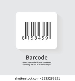 Bar code on white background. Realistic barcode icon. Vector illustration.