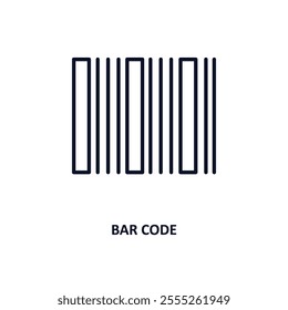 bar code outline icon.  Thin line icon from delivery and logistic collection. Editable vector isolated on white background