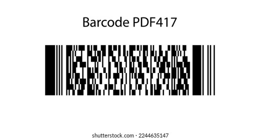 Bar code PDF417 isolated on white background. Vector