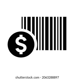 Código de barras, icono de código de precio. Gráficos vectoriales negros.
