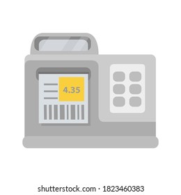 Bar code printer.Label printer.Vector flat Check print.Icon for online stores and smartphone applications.Isolated on a white background.