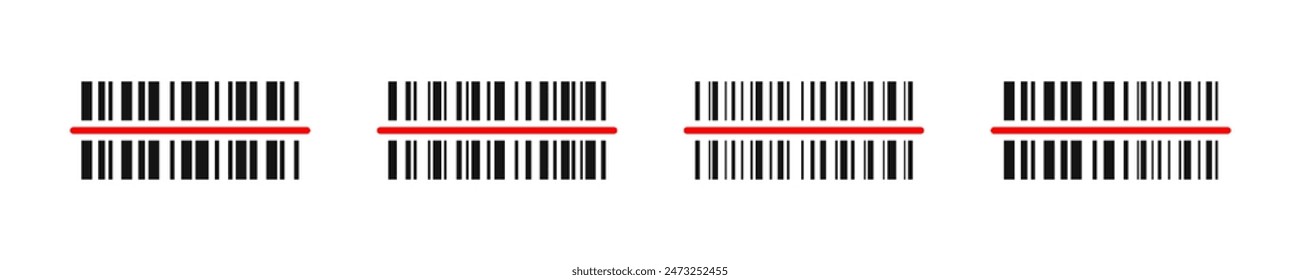 Bar code. Product barcodes for digital laser scanning on packaging. Product sticker, label bar