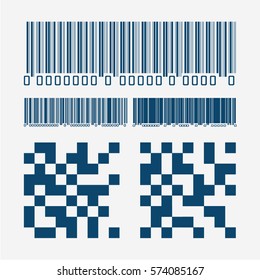 bar code and qr code pattern vector illustration