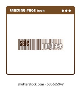 Bar code , sale, purchase, icon for the landing page