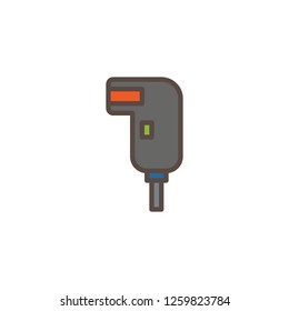 Bar code scanner filled outline icon, line vector sign, linear colorful pictogram isolated on white. Barcode scanner symbol, logo illustration. Pixel perfect vector graphics
