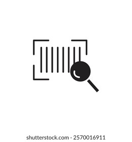 Bar code scanner icon black and white vector outline sign