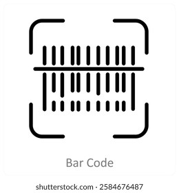 Bar Code and scanner icon concept