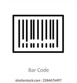 Bar Code and scanner icon concept