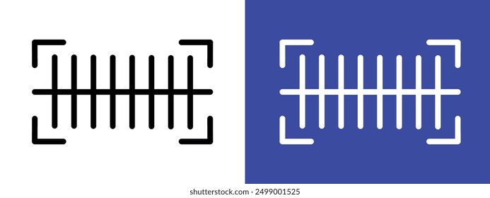 Bar code scanner icon logo sign set vector outline