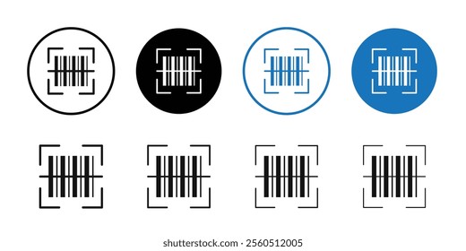 Bar code scanner icon logo sign set vector outline