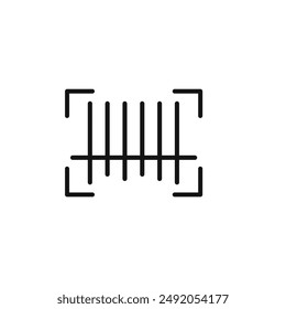 Bar code scanner icon outline collection in black and on white background