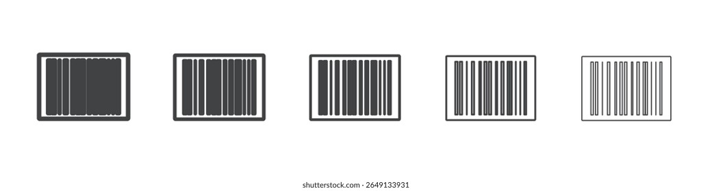 Símbolo vetorial de ilustração de contorno do ícone do scanner de código de barras