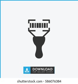 bar code scanner icon. Simple filled bar code scanner icon. On white background.