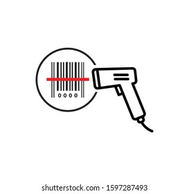 Bar code scanner icon vector logo template
