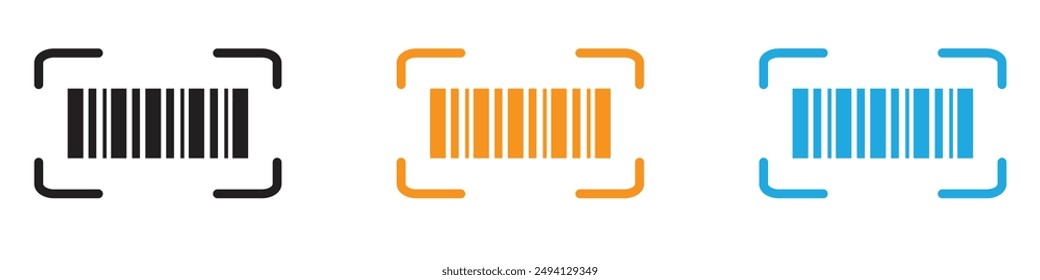 Bar code scanner icon vector logo set collection for web app ui