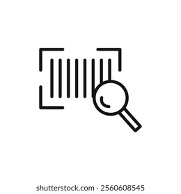 Bar code scanner icon vector line logo art