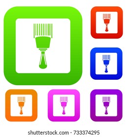 Bar code scanner set icon color in flat style isolated on white. Collection sings vector illustration