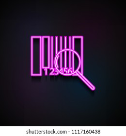 bar code search icon. Element of logistics icons for mobile concept and web apps. Neon bar code search icon can be used for web and mobile apps