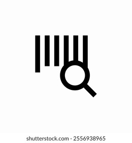 Bar code search icon sign vector