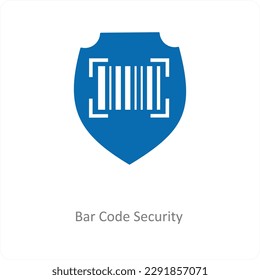 Bar Code Security icon concept