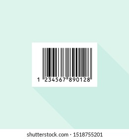 Bar code, Self checkout concept. Flat design vector illustration Barcode icon on the pastel light blue background. 