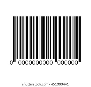 Bar Code With Serial Number Black And White Icon, Vector Illustration Graphic Design.