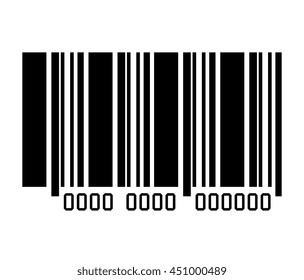 Bar Code With Serial Number Black And White Icon, Vector Illustration Graphic Design.