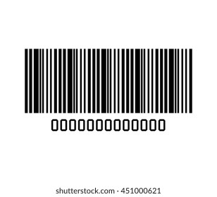 Bar Code With Serial Number Black And White Icon, Vector Illustration Graphic Design.