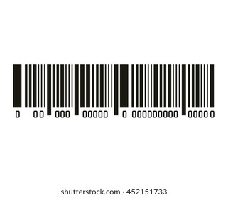 Bar Code With Serial Number Black And White Icon, Vector Illustration Graphic Design.