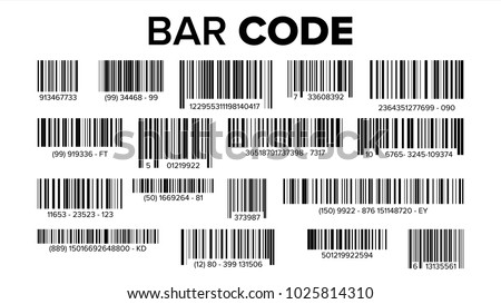 Bar Code Set Vector. Universal Product Scan Code. UPC Bar Code Scan Symbol.  Isolated Illustration
 Foto stock © 