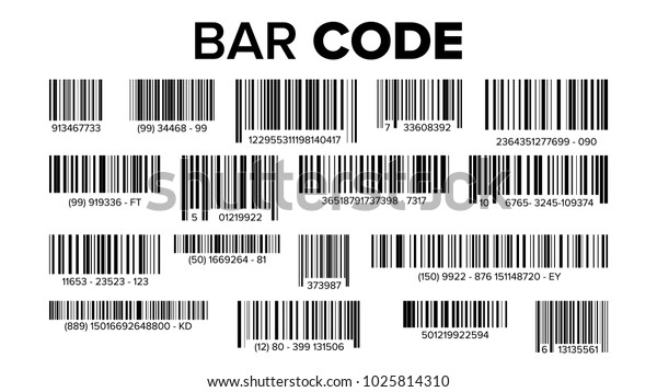 Bar Code Set Vector.\
Universal Product Scan Code. UPC Bar Code Scan Symbol.  Isolated\
Illustration\
