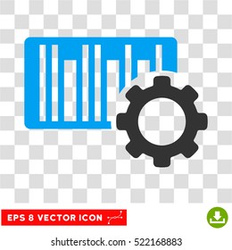 Bar Code Settings EPS vector pictograph. Illustration style is flat iconic bicolor blue and gray symbol on white background.