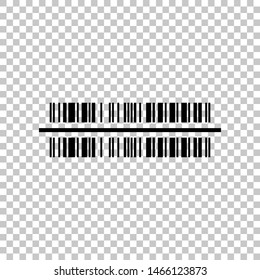 Bar code sign. Black icon on transparent background. Illustration.