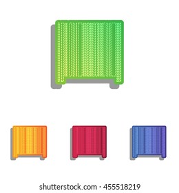 Bar code sign. Colorfull applique icons set.