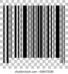 Bar code sign. Flat style black icon on transparent background.