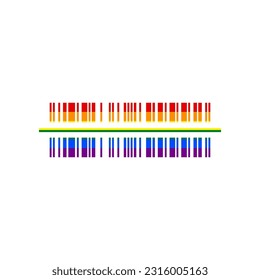 Bar code sign. Rainbow gay LGBT rights colored Icon at white Background. Illustration.
