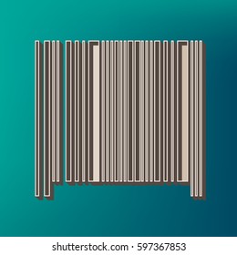 Bar code sign. Vector. Icon printed at 3d on sea color background.