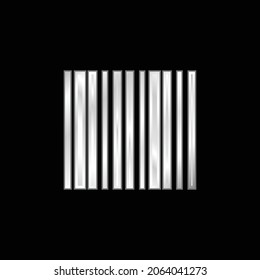 Bar Code silver plated metallic icon