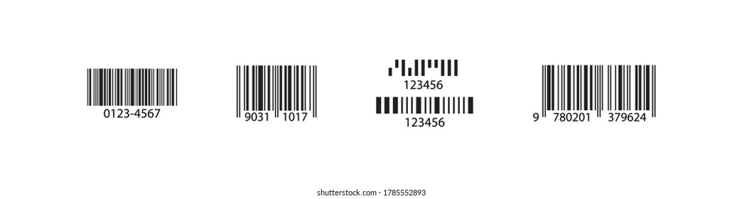 Bar code, simple isolated icon set. Scan concept, vector illustration in flat style.