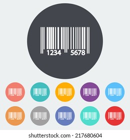 Bar code. Single flat icon on the circle. Vector illustration.