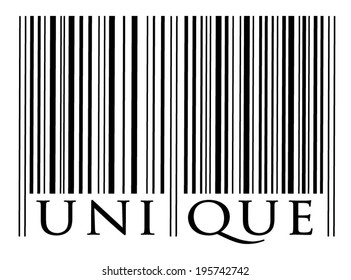 Bar code, symbol for unique. vector art image illustration, isolated on white background