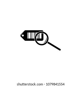 bar code tag and magnifying glass illustration. Element of logistic for mobile concept and web apps. Detailed illustration of bar code tag and magnifying glass can be used for web on white background