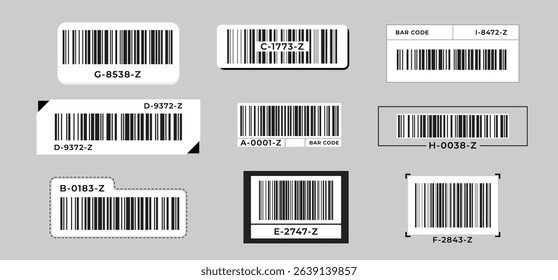Bar code tag on white background. Identification bar code, Game ticket, Bar code for store and location. Vector