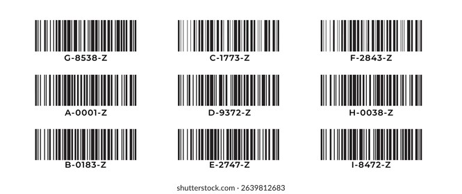 Bar code tag on white background. Identification bar code, Game ticket, Bar code for store and location. Vector